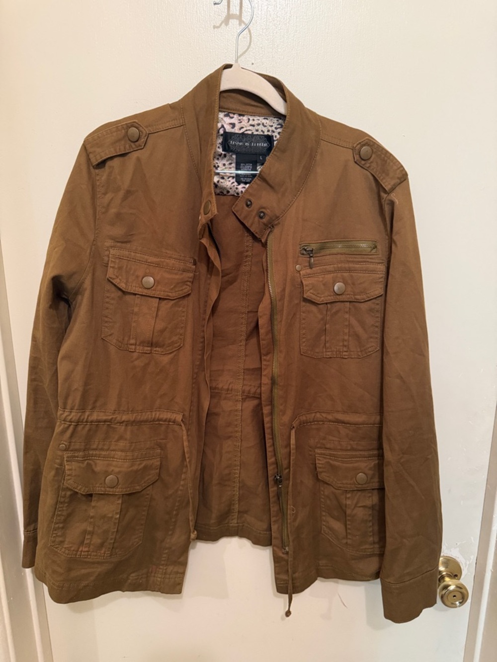 Live a little, Tan Military-Style Field Jacket